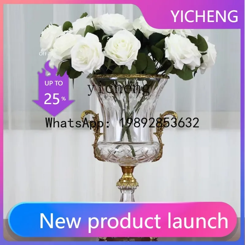 

Ваза из чистого медного хрусталя для гидропоники, прозрачная, для цветочных композиций, элитный декор для гостиной