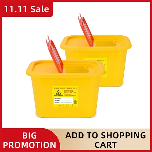 Imagen 1 del producto ATOMUS 2 uds 3L Microblading tatuaje residuos aguja cartucho objetos punzantes hoja accesorios eliminación basura colección cubo caja de almacenamiento