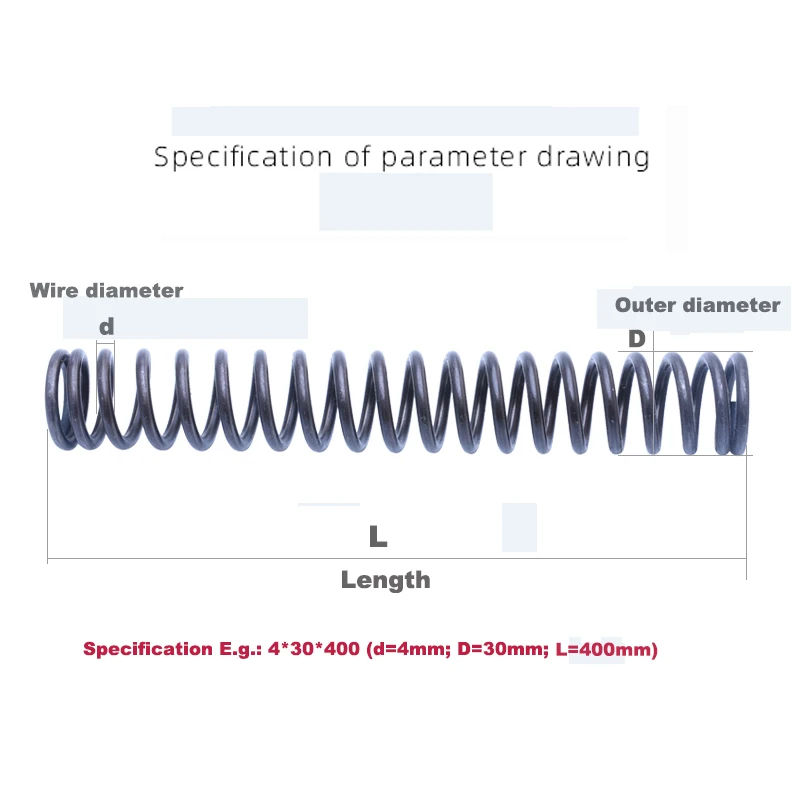 110/120/130/150 mm Springs 1.5mm 1.6mm 1.8mm Wire Diameter Spring Steel Compression Spring Y Type Cylidrical Coil Spring Steel