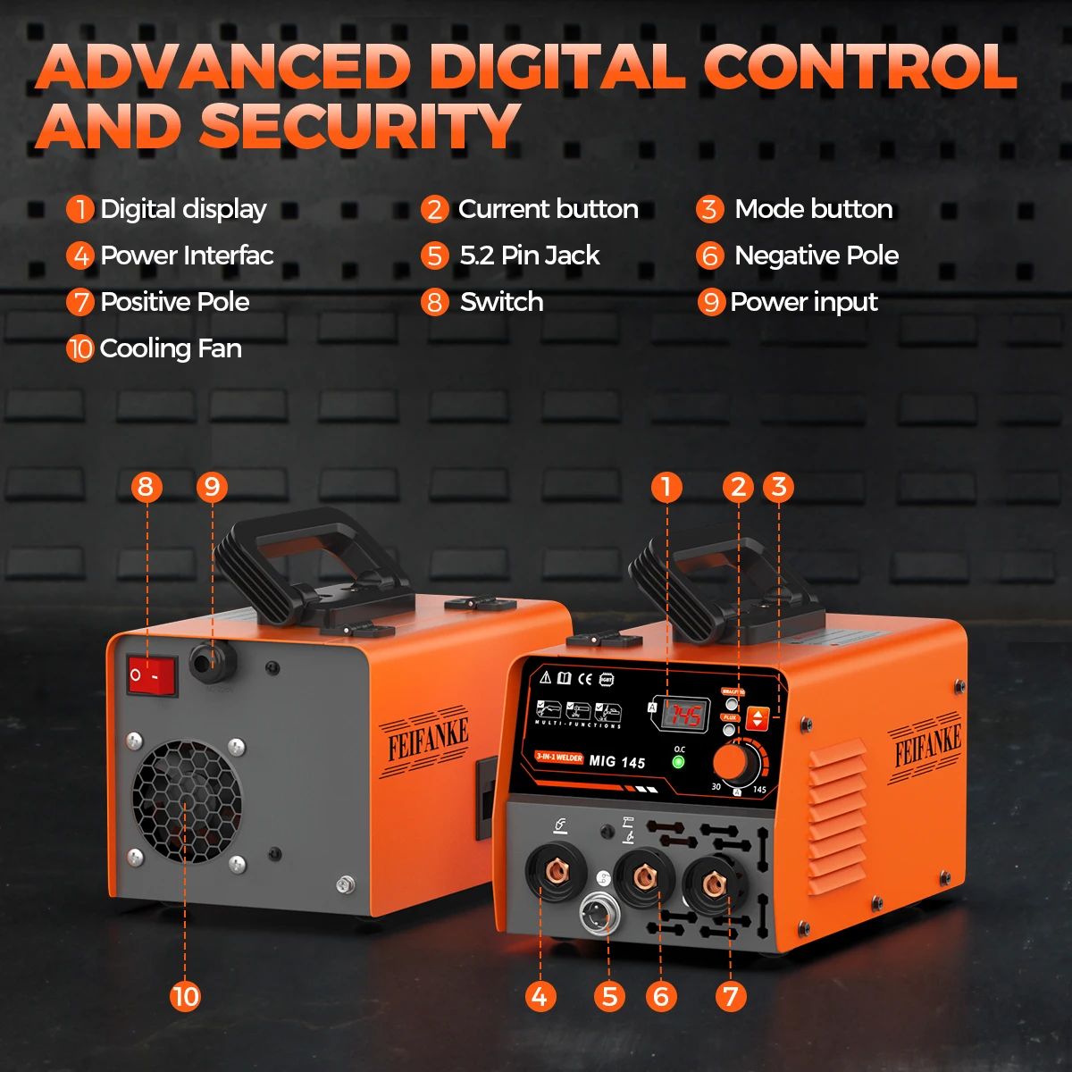 145A MINI 110V New China MIG/Flux Core/MMA Stick/Lift TIG 4-in-1 Multi-Process Welding Machine Stainless Steel Aluminium Alloy