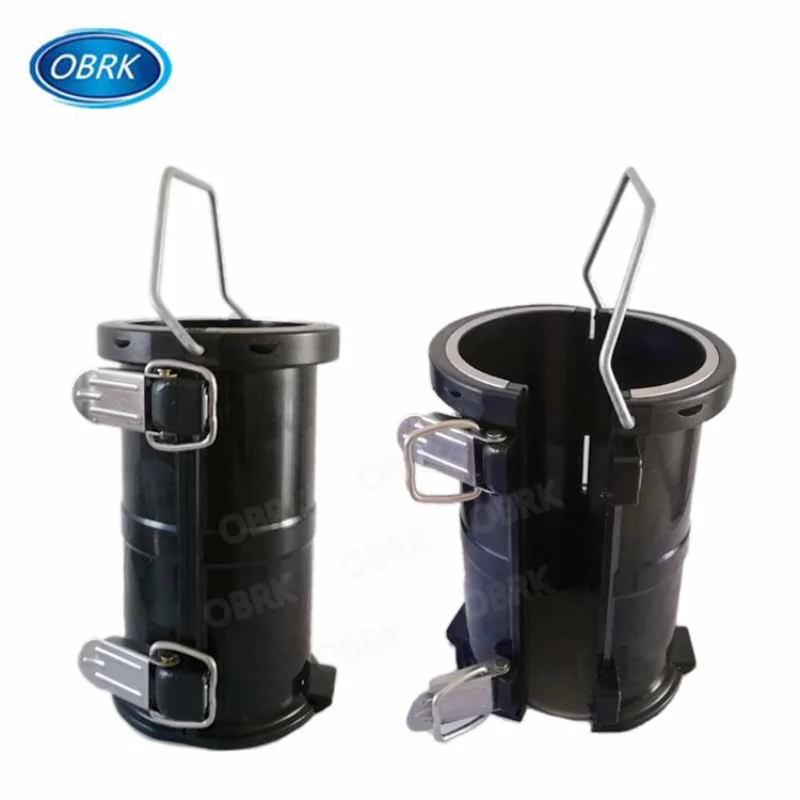 Black Detachable Cylinder Concrete Test Mould With Base/Plastic Concrete Cube Mould