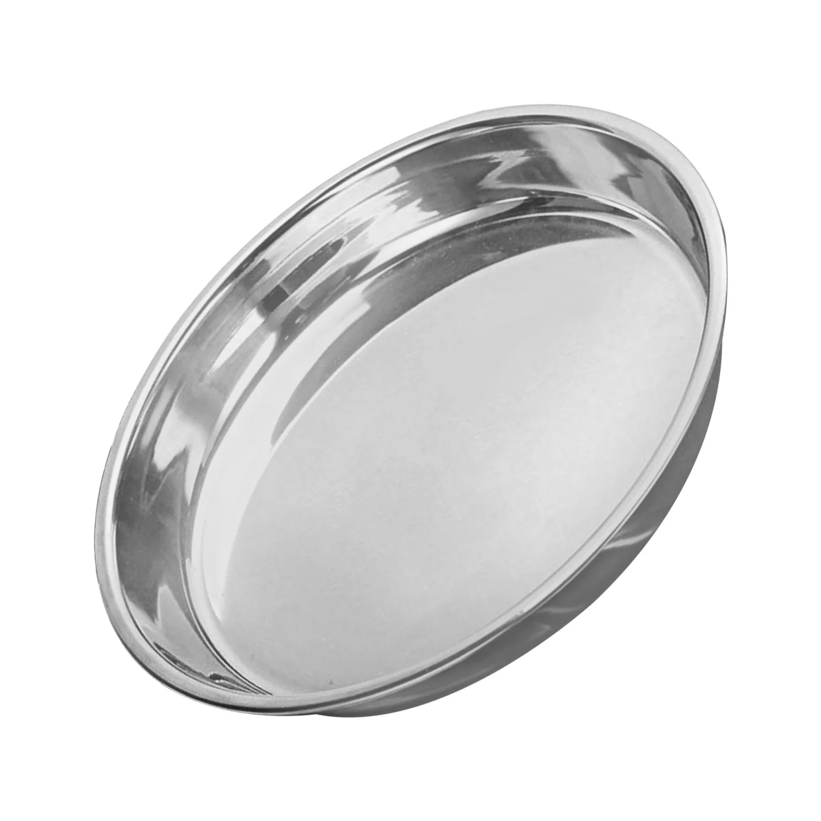 

1Pcs Stainless Steel Round Barbecue Plate Silver Practical Food Holder Ideal for Bbq Picnic Dessert Camping Food Plate