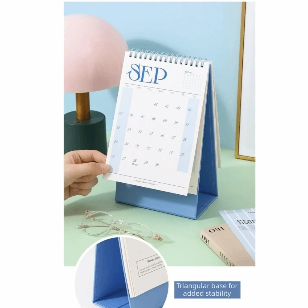 New 2027 Desk Calendar Korean Style Blue Coil Calendar Planner Calendar Student Planning