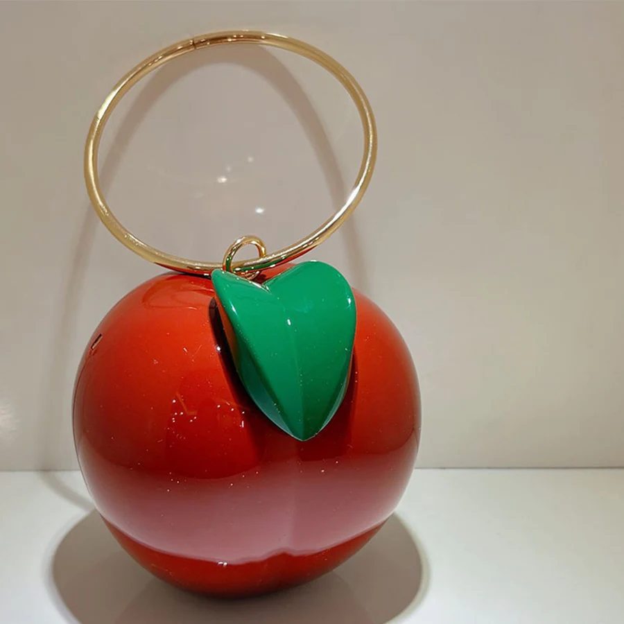 

Funny Peach Shaped Purses Handbags for Women Cartoon Girls Shoulder Bag Chains Small Crossbody Bag Cute Female Acrylic Clutch