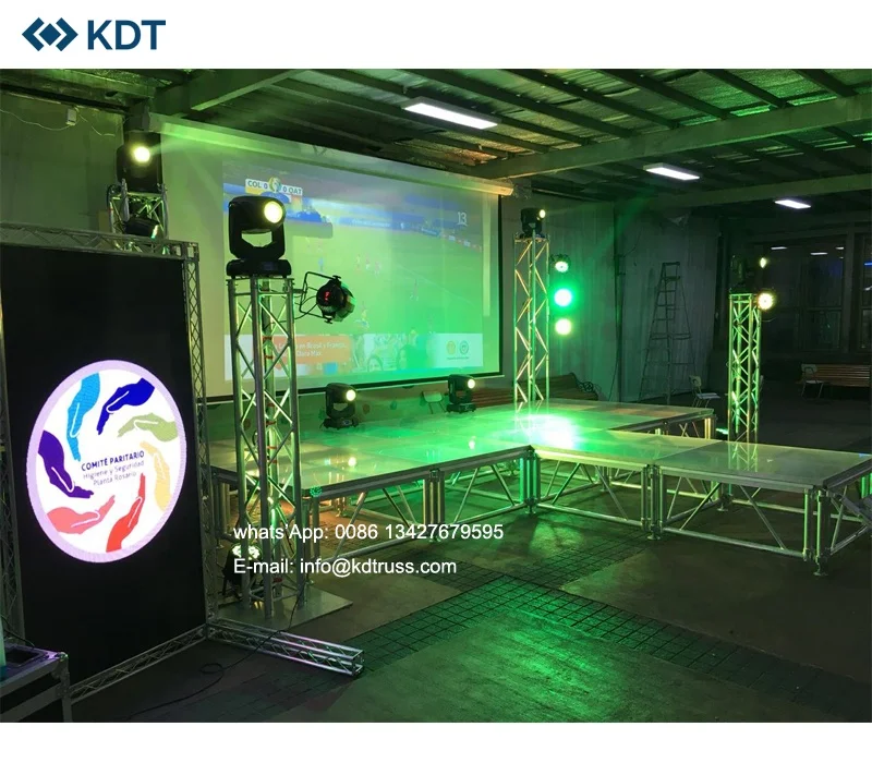 Portable Aluminum Music Stage Durable 4*4, 4*8ft Plexiglass Stage Platform For Outdoor Music Event Party