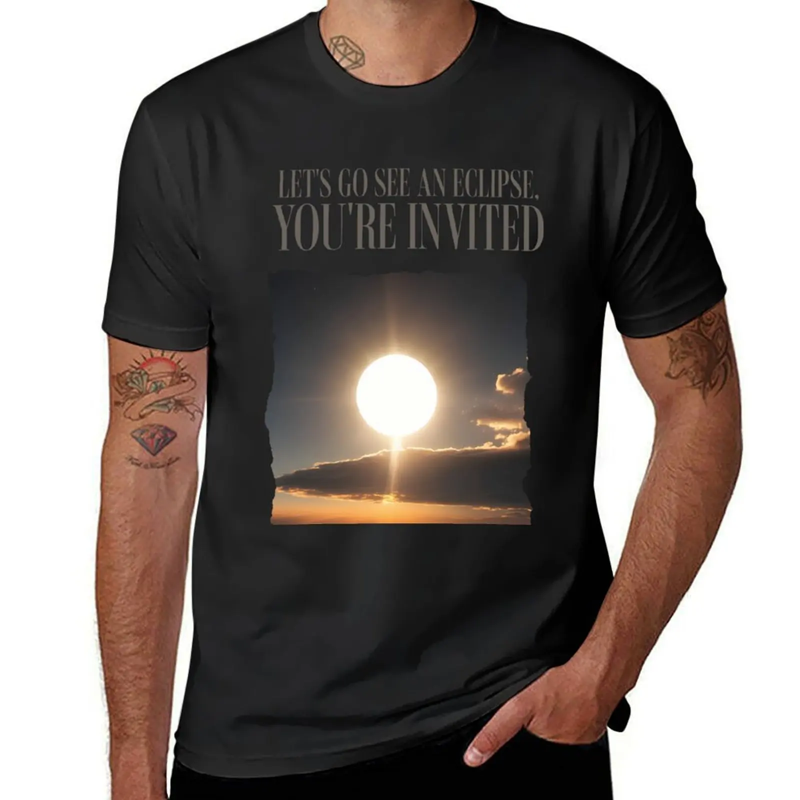 Illuminating Digital Art: Eclipse and its Cosmic Radiance T-Shirt oversized cute tops vintage clothes mens workout shirts