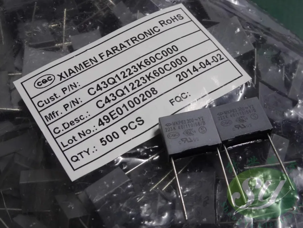 

10PCS Xiamen FARA MKP63 0.022uf/300vAC 22nf 223 Y2 New film capacitor 15MM