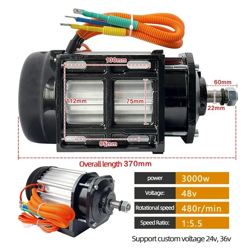 Mid Drive Motor 48V 60V 72V 1200W 1500W 1800W 2200W 2500W 3000W Brushless Motor Kit BLDC Electric Motor for Electric Vehicle 5