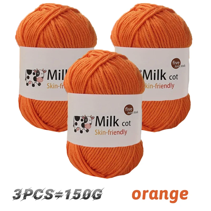150 g 5-strängiges Milchgarn, handgefertigt, mitteldick, zum Selbermachen, gewebt, für Puppen, Pullover, Blumenmütze, Schal, Garnball