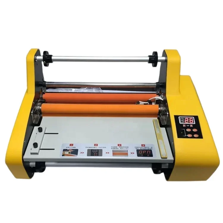 350mm Desktop Single and Double Face Laminator for A4 A3 A5 A6 Sizes-Hot and Cold Roll