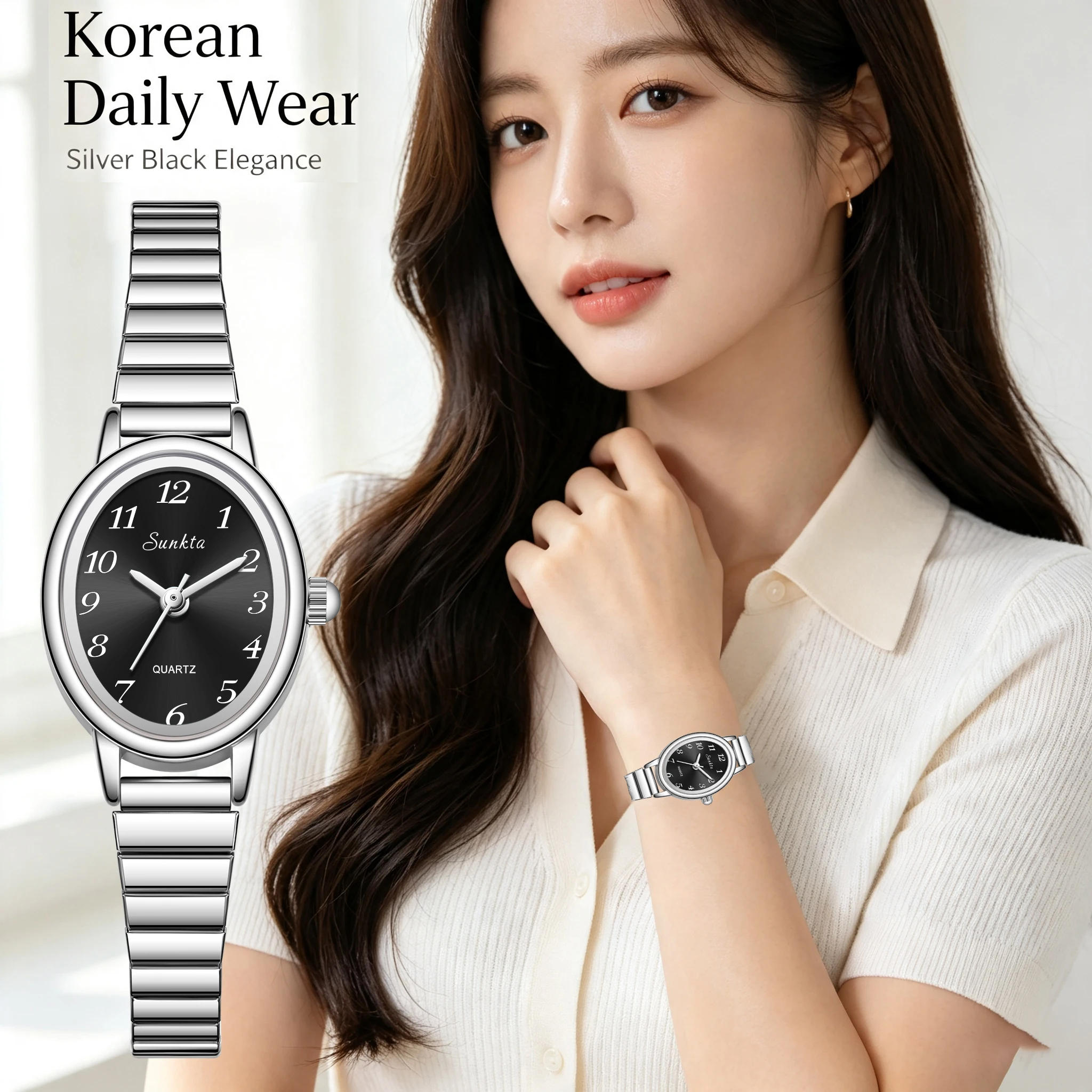 SUNKTA Women Watches Luxury Fashion Ladies Quartz Watch Waterproof Luminous Date Stainless Wristwatch Girlfriend Lovers Gift