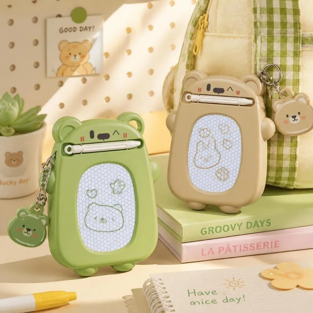 DIY Magnetic Drawing Board Keychain Creative Erasable Writing Board Pendant Funny Hanging Charm Mini Doodle Pad Keychain