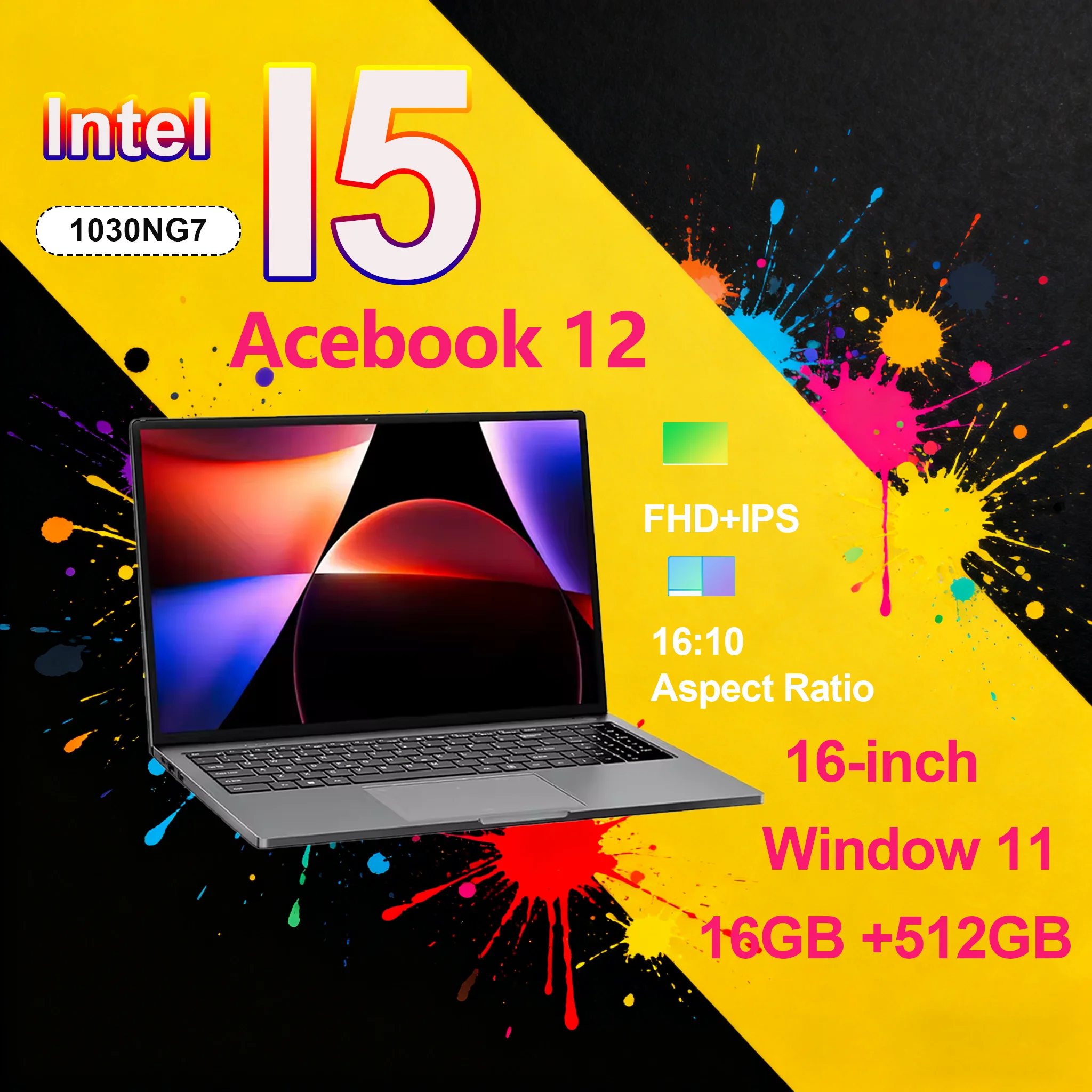 Laptop Blackview Acebook 12 16'' FHD IPS, Intel I5-1030NG7 Win 11, 16GB RAM, 512GB SSD, 2-w-1, czytnik linii papilarnych, przycisk zasilania