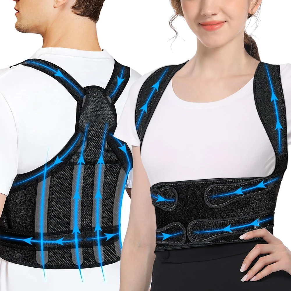 

Posture Corrector for Men and Women - Full Back Brace Support, Back Posture Straightener for Scoliosis and Hunchback Correction