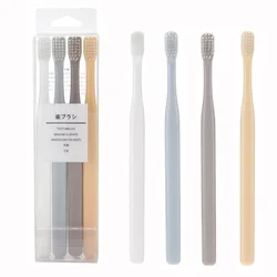 4Pcs Soft Bristle Toothbrush Set Eco-Friendly Travel Toothbrush Minimalist Design for Adults & Kids Oral Care