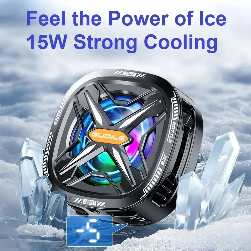 15w Strong Cooling FS05 Semiconductor Mobile Phone Radiator Cooler Fan Digital Display Magnetic Back Clamp