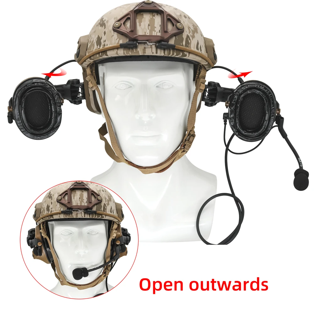 Tactical Headset COMTA III Airsoft Hearing Protection Tactical Headset Helmet ARC Rail Noise Reduction Hunting Shooting Earmuff