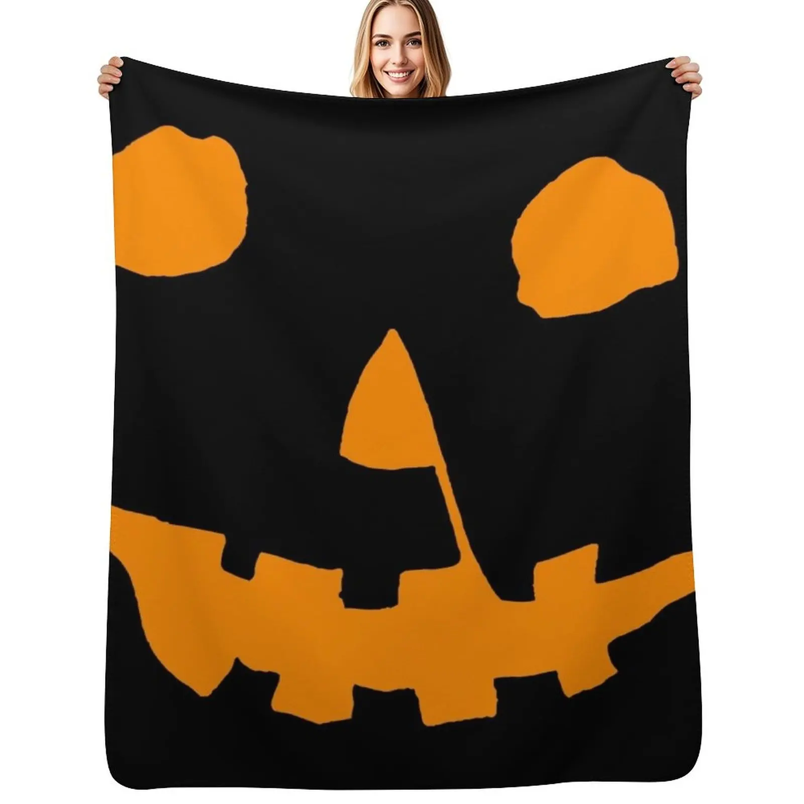 Halloween Movie Jack-O'-Lantern Throw Blanket Summer Cool Breathable Blanket for Sleeping