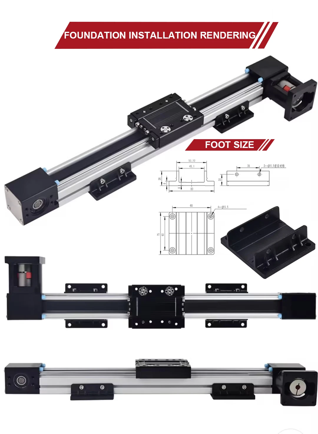 HPVB45 NEMA23 Effektive Fahrhublänge 100–900 mm HTD3M-15 Zahnriemen Linearschlittenführung Bewegungsmodul Schiebetisch CNC – Detail 10