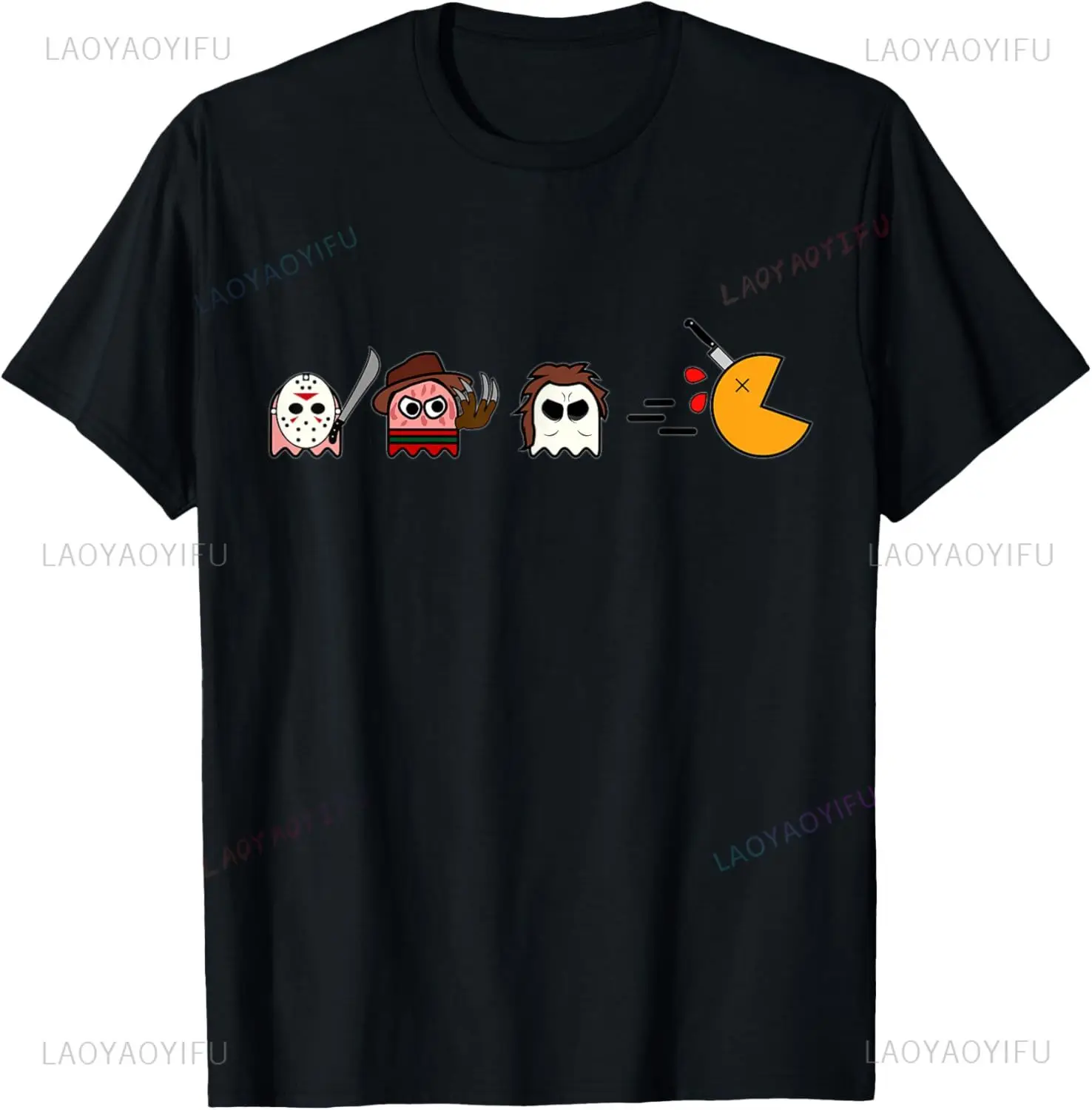 Funny Ghosts Parody Halloween Gamer 80's Horror Movies T-Shirt Unisex Summer Streetwear Tops Y2k Camiseta Hombre
