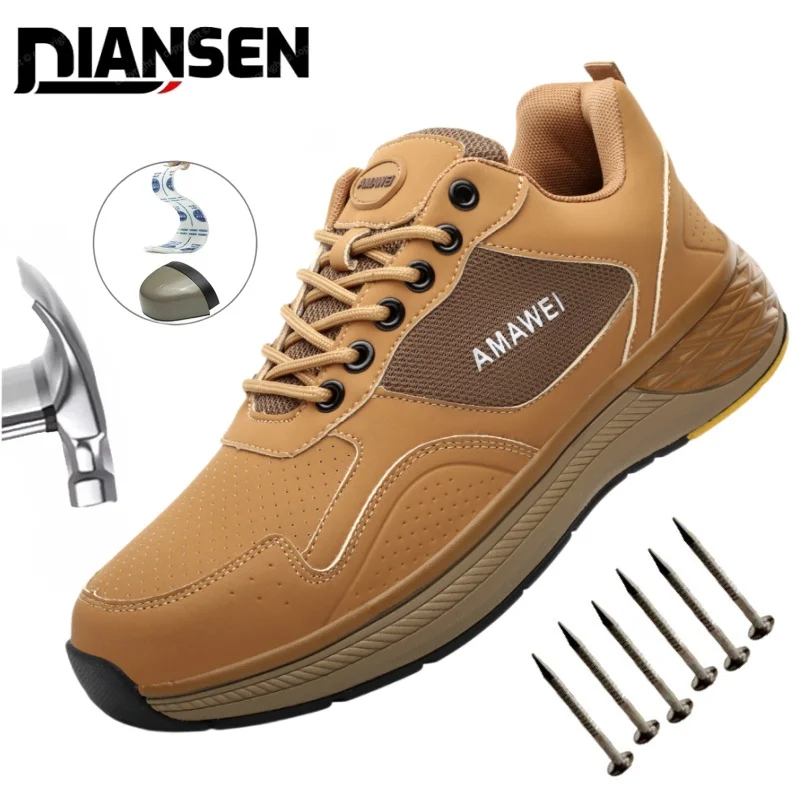Men's Composite Toe Work Boots, Durable Steel Toe Work Boots, Anti Smash And Anti Stab, Comfortable Work Safety Shoes