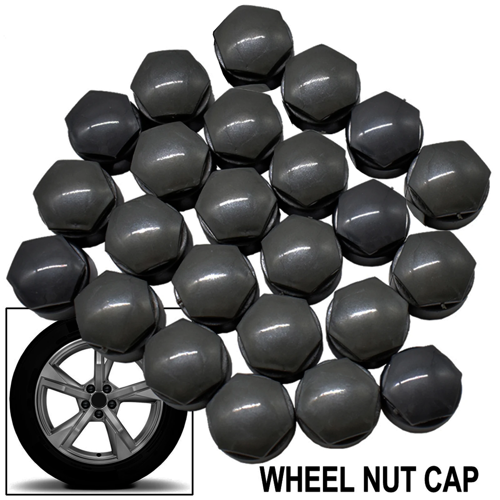 24x25mm Car Wheel Nuts Caps Protector Tyre Bolts Outward Decoration Studs Hub Cover Caps 24x For Audi A4 A5 A6 A7 Q3 Q5 TT R8