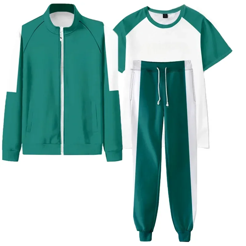 

Game 3 Player Seong Gi-hun Cosplay Costume 456 Tracksuit Calamari Disguise Halloween Party Clothes for Men Women Sweatshirt