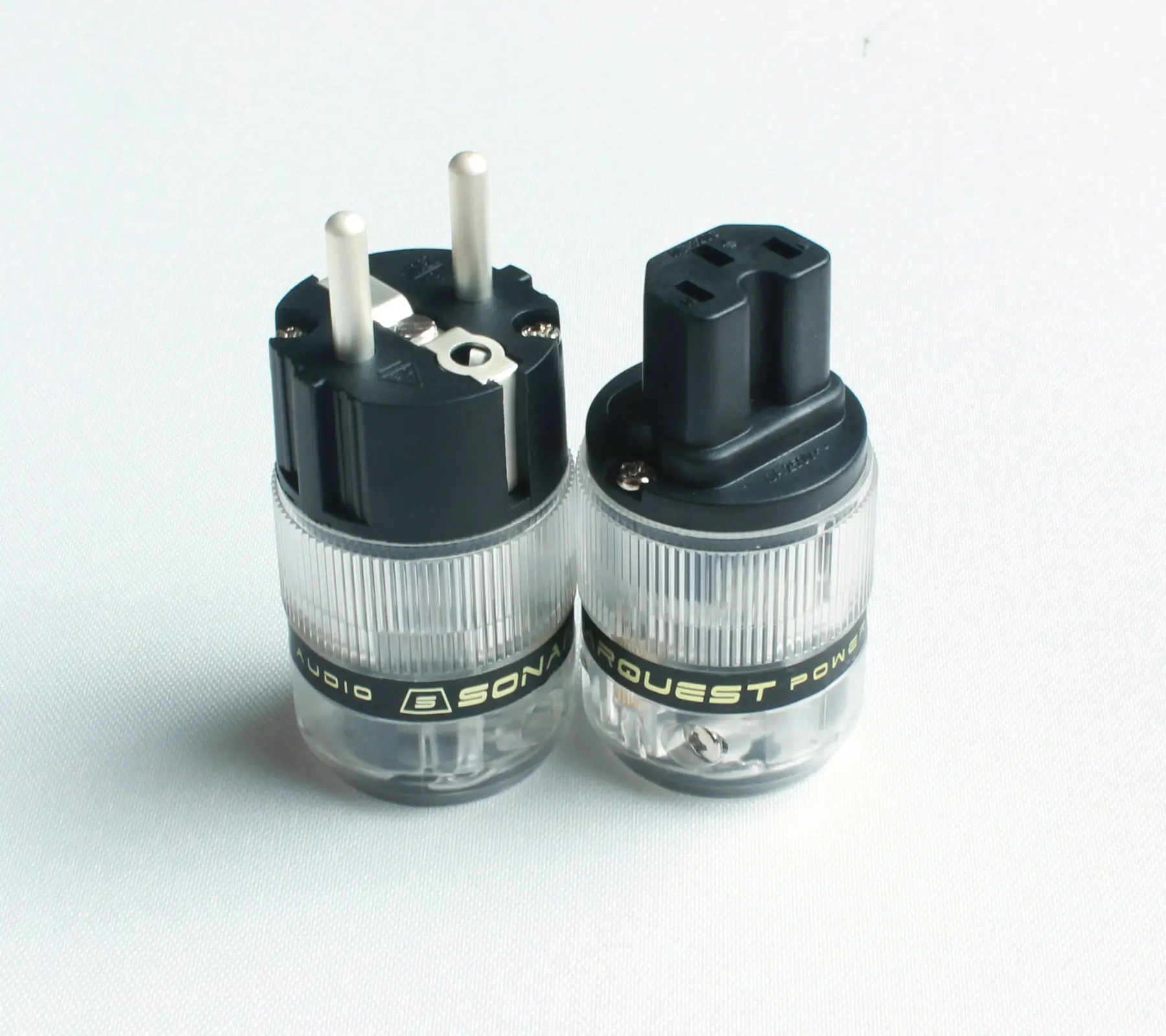 

SONARQUEST Power Connector EU Silver ST-AgE(B) + ST-AgC(B) Schuko Male & Female IEC High Quality Diy HIFI Audio Connector