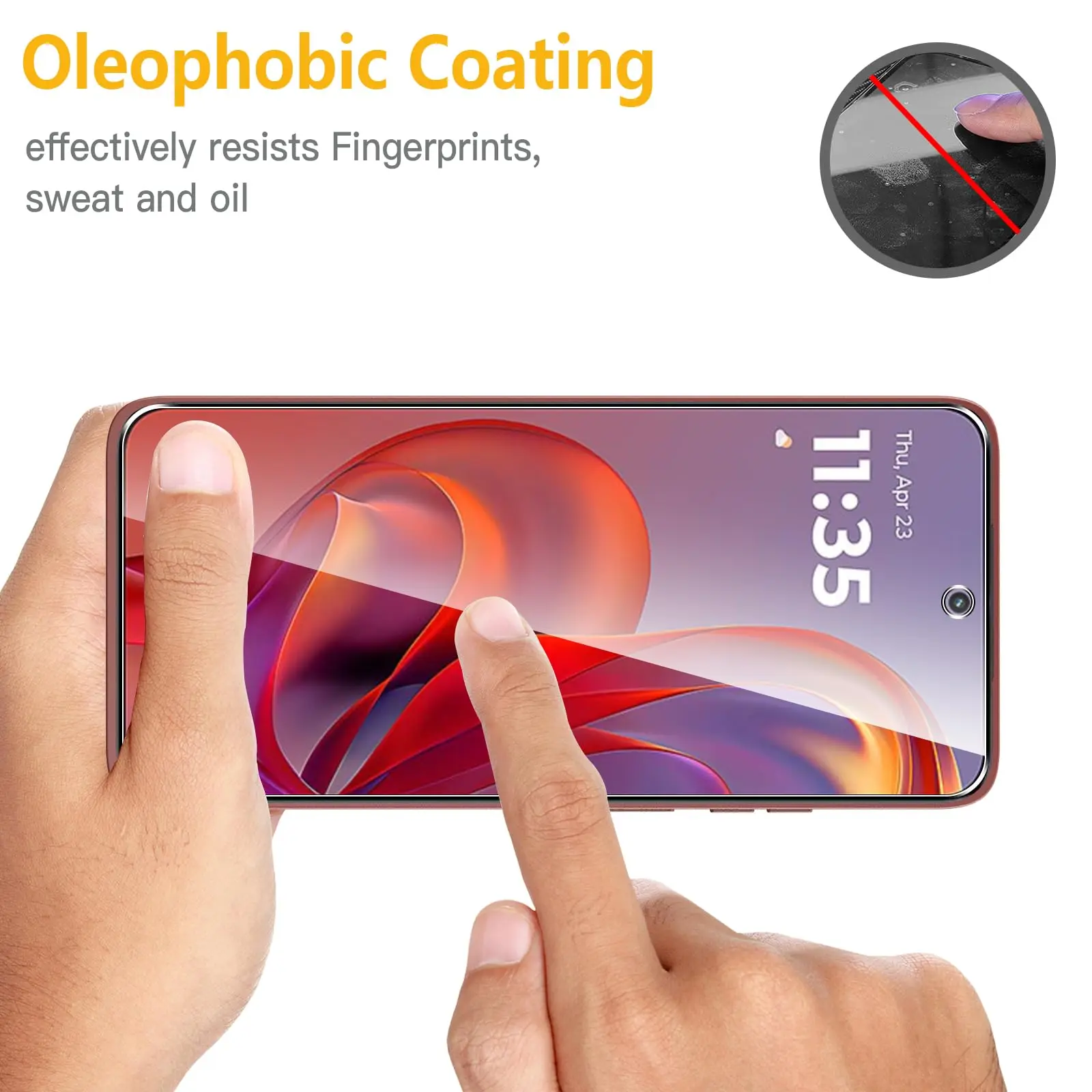 Displayschutzfolie für Motorola Edge 60 Neo 50, Neo, gehärtetes Glas, HD 9H, transparent, klar, kratzfest, freundlich – Detail 7