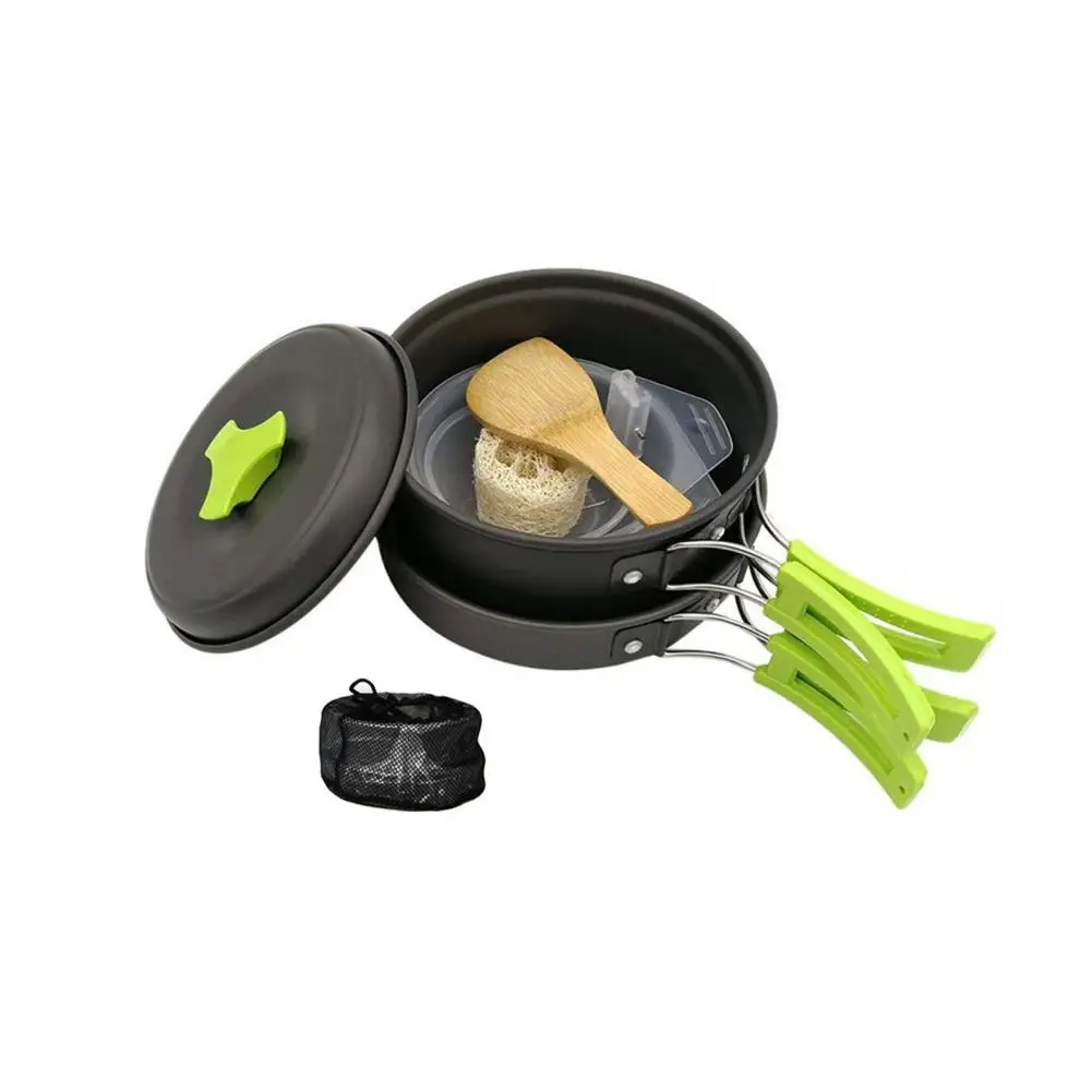 

1 Set Picnic Pot Set Aluminum Alloy 1-2 People No Stick Pots Pans Bowls Cookwares Outdoor Picnic Set Cookware Accessories