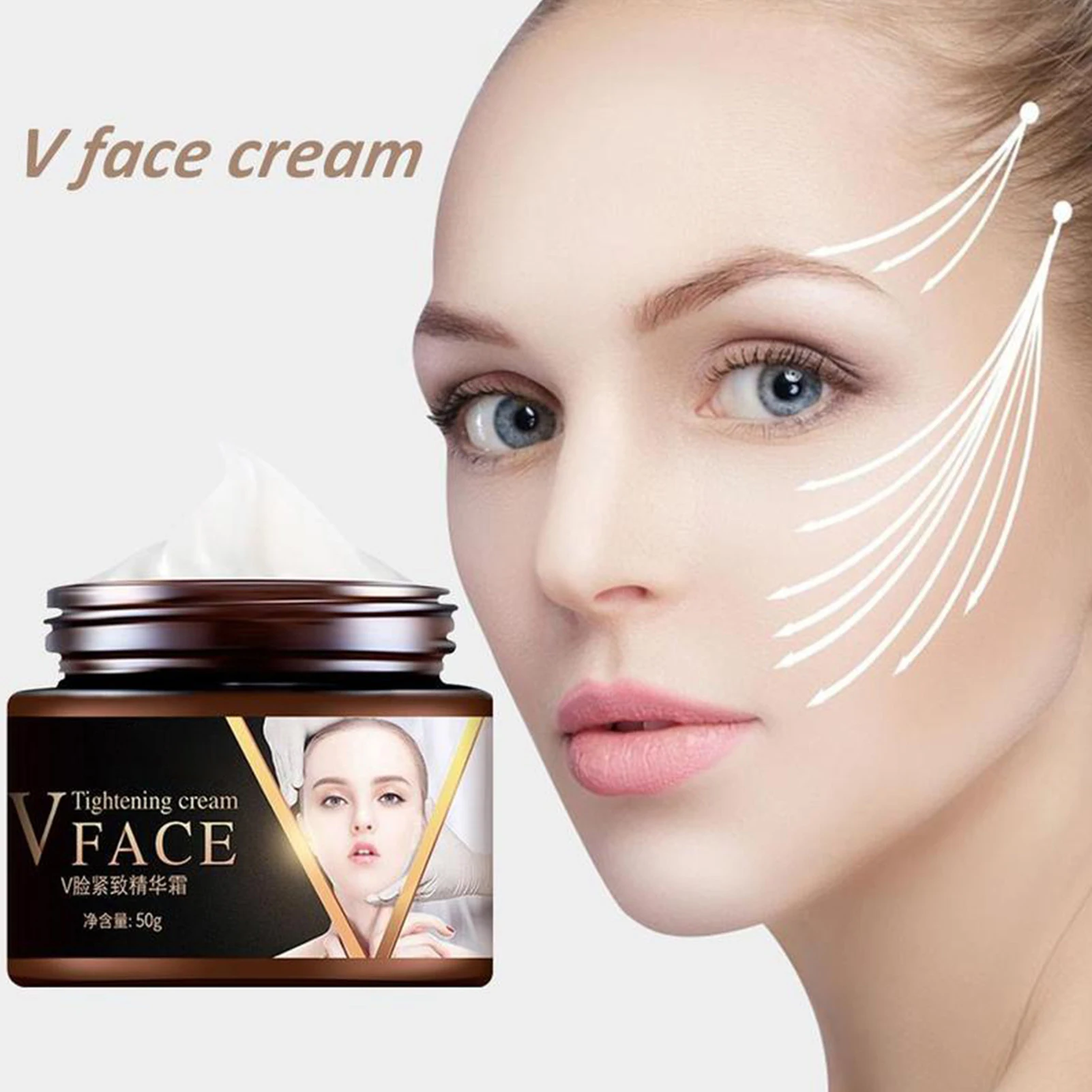 50g V-Shape Firming Face-lift Slimming Cream Removal Masseter Muscle Double Chin Face Fat Burning Anti-aging Products