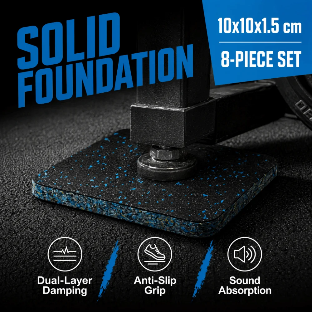 8pcs Two-Layer Composite Treadmill Mats High Density Noise Reduction Exercise Equipment Mats Prevent Vibration Thicken