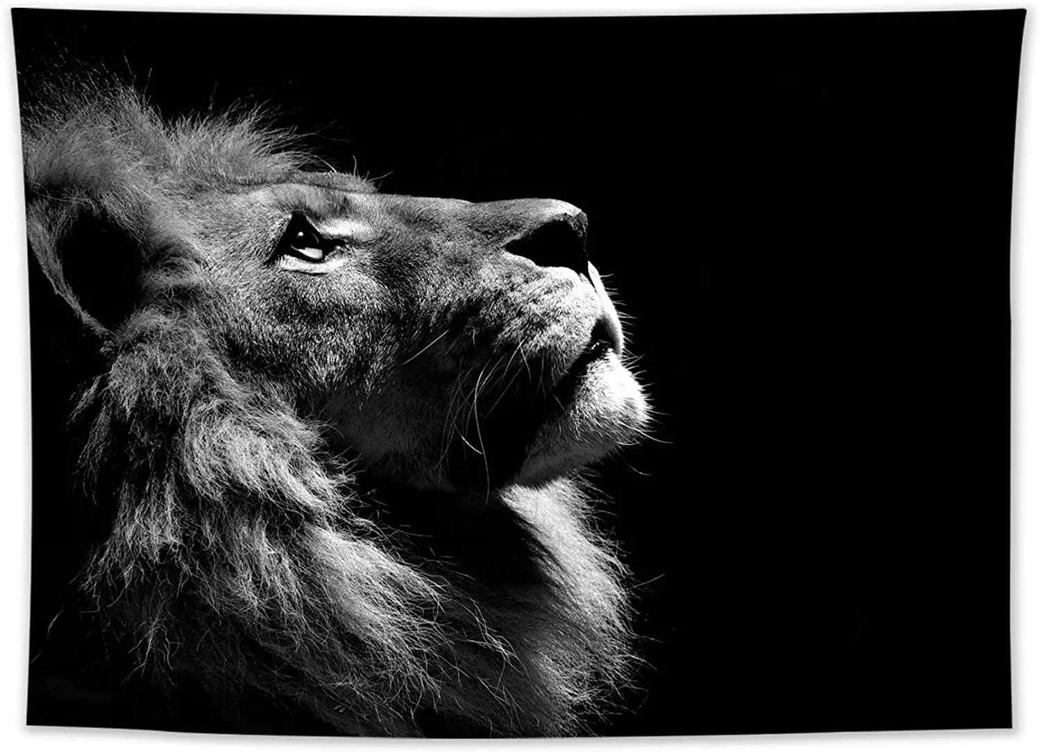 Tapiz de León gris blanco y negro para colgar en la pared, para dormitorio, sala de estar, dormitorio, arte de pared, telón de fondo, decoración del hogar