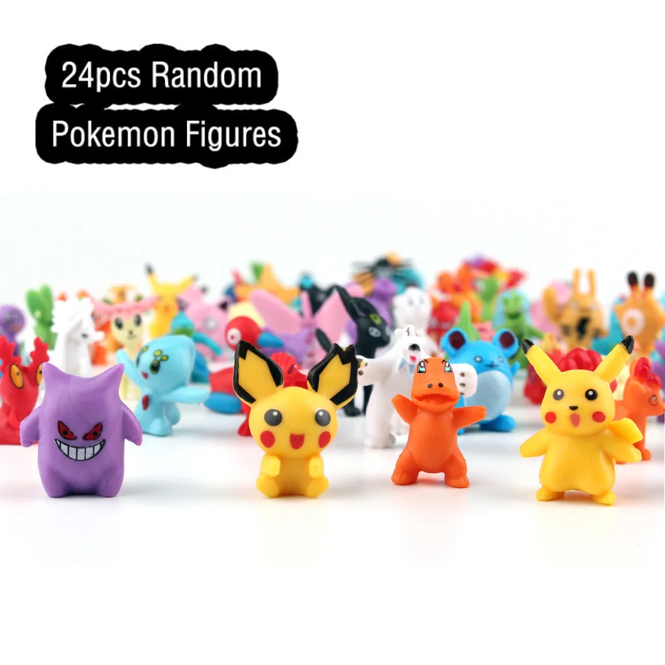 24 ピース/セットポケモンピカチュウアクションフィギュア 2-3 センチメートル非重複ミニフィギュアモデルおもちゃピカチュウアニメ子供収集人形誕生日ギフト