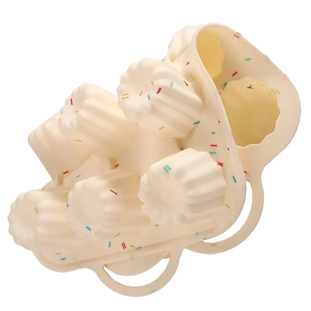 Silicone Cake Mold Mini Lace Edge Round Column Muffin Pan Colorful Dots Pattern Baking Tools For Cupcakes