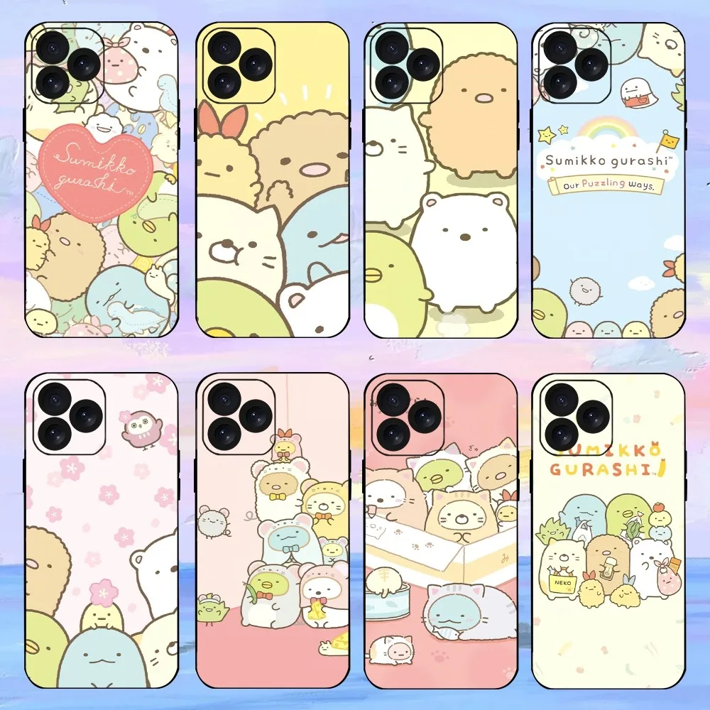 Cartoon S-Sumikko G-Gurashi Phone Case For iPhone 15 14 13 12 11 8 Mini Xr Xs X Xsmax Pro Max Plus Shell