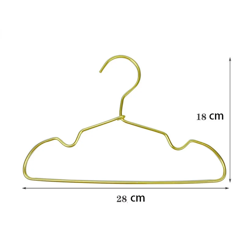 10PCS Dog Hanger Baby Hangers for clothes Clothes Rack Strong Small Wire Pet Hangers for Dog Cat Gold Metal children\'s hangers