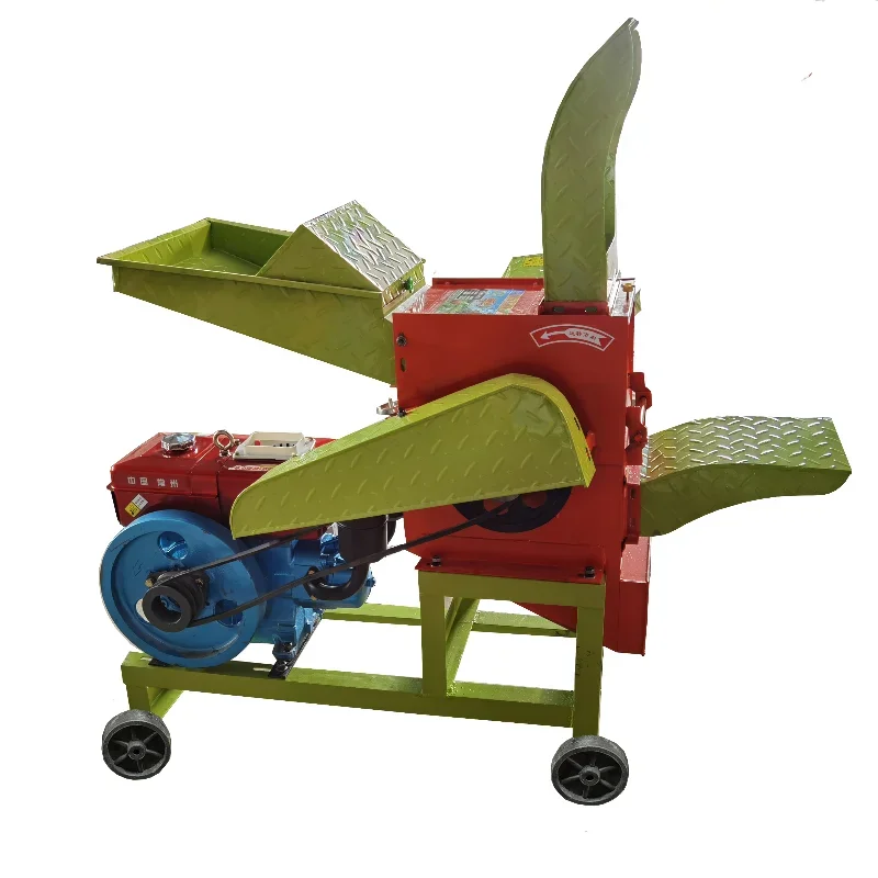 Small Livestock Farm Multi-functional Silage Feed Cutting Grinder Chopper Straw Chaff  Corn Grinding Cutter And Hammer Mill