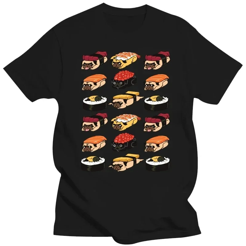 Sushi Pug Funny T-shirt Women Funny Top Interesting Casual Summer T-shirt Short Sleeve Graphic T Shirts Women Clothing Y2K Top