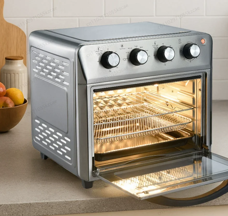 Household 25L Air Fryer Oven, Stainless Steel Toaster Oven with Visible Window, 8-in-1 Convection Countertop Oven