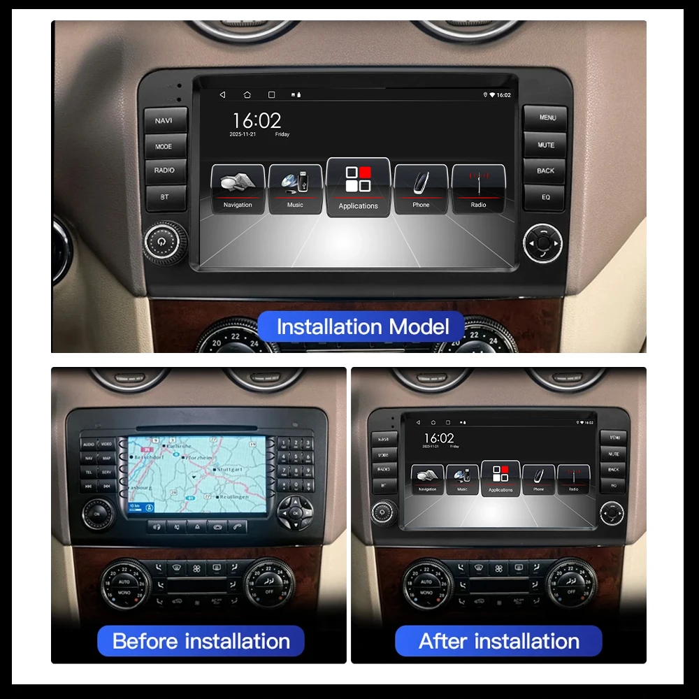 Android Auto For Mercedes Benz M-class W164 Gl-class X164 Ml Car Radio Stereo Multimedia Player Head Unit Carplay Bluetooth
