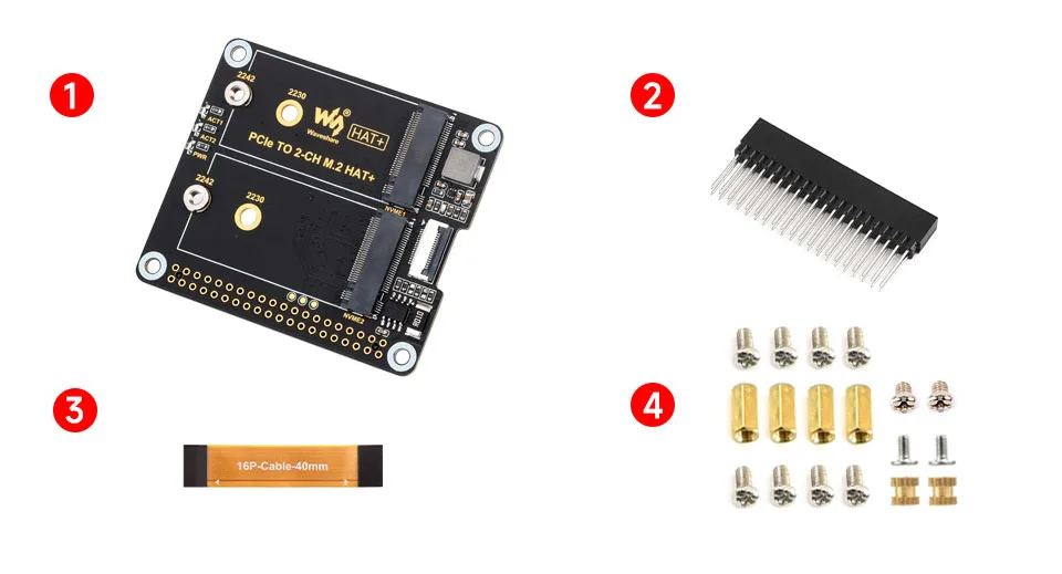 Imagem -06 - Raspberry Pi5 Pcie para M.2 Nvme 2ch 2230 2242 Ssd Duplo Suporta Gen2 e Gen3 Alta Velocidade