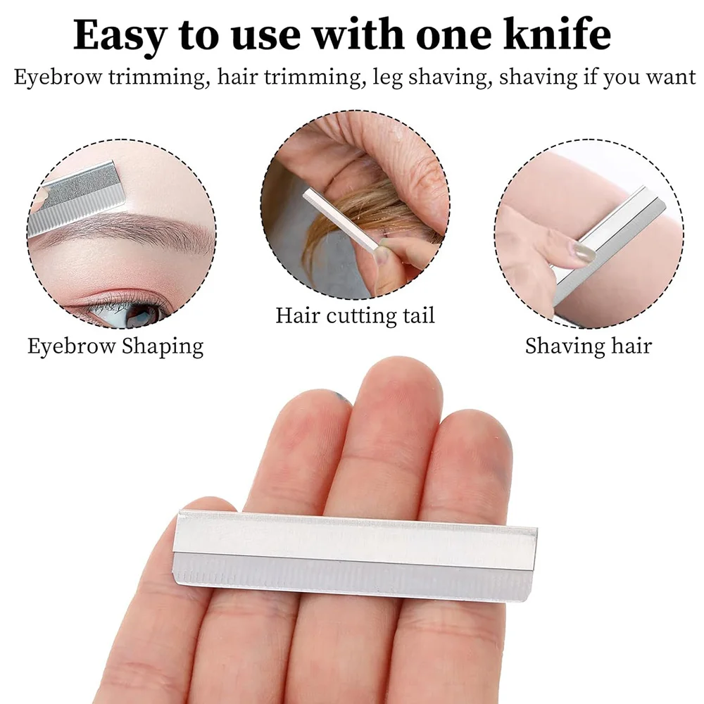 Couteaux à sourcils en acier inoxydable, rasoir pour le visage, couteau d'épilation, tatouage des sourcils, outil de beauté, 10/30 pièces