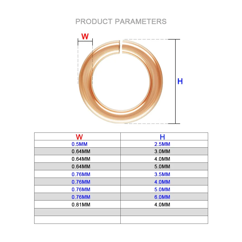 14K Rose Gold Filled Jump Ring 3/4/5/6mm Outside Diameter Open Jump Rings Wholesale BULK DIY Jewelry Findings