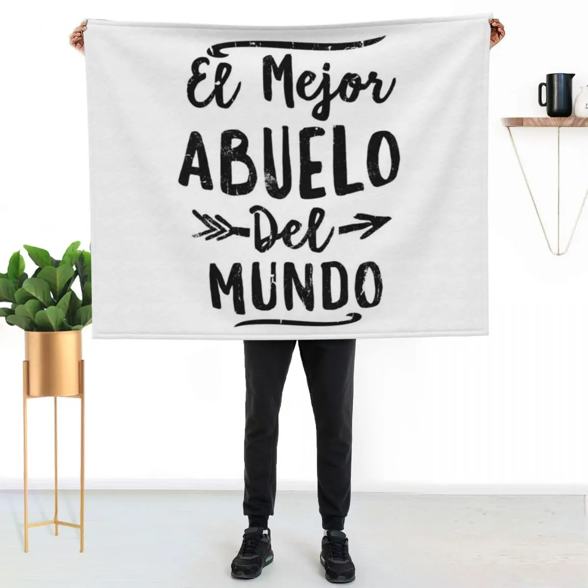 El Mejor Abuelo Del Mundo Grandpa Fathers Day Gift Throw Blanket Soft Plush Plaid Vintage Decorative Sofa Heavy Blankets