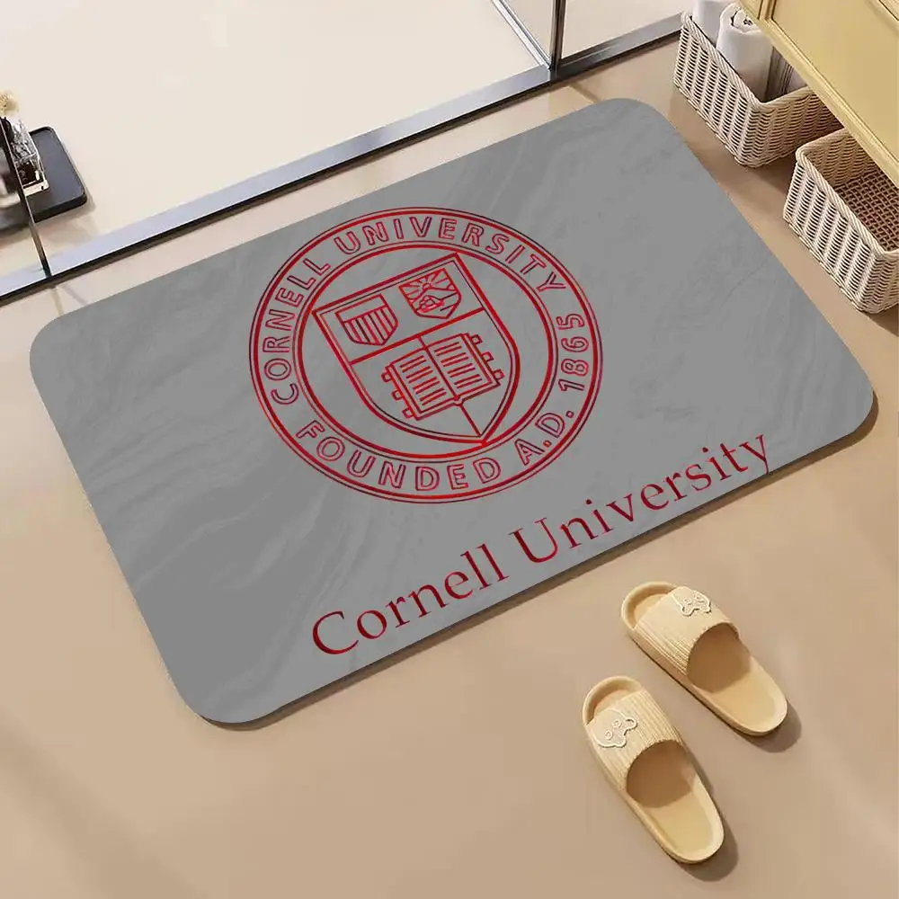University C-Cornell University Floor Mat Diatomite Bath Mat, Quick Dry Absorbent Non-Slip Door Mat