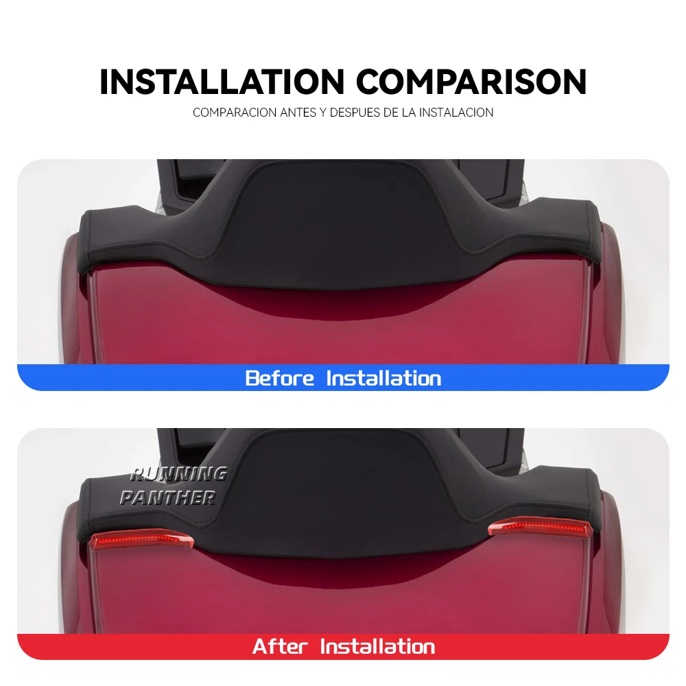 لهوندا Goldwing الذهب الجناح GL1800 2021-2023 جولة DCT وسادة هوائية دراجة نارية صندوق علوي جذع جولة نصائح الجانب LED ضوء الزخرفية مصباح