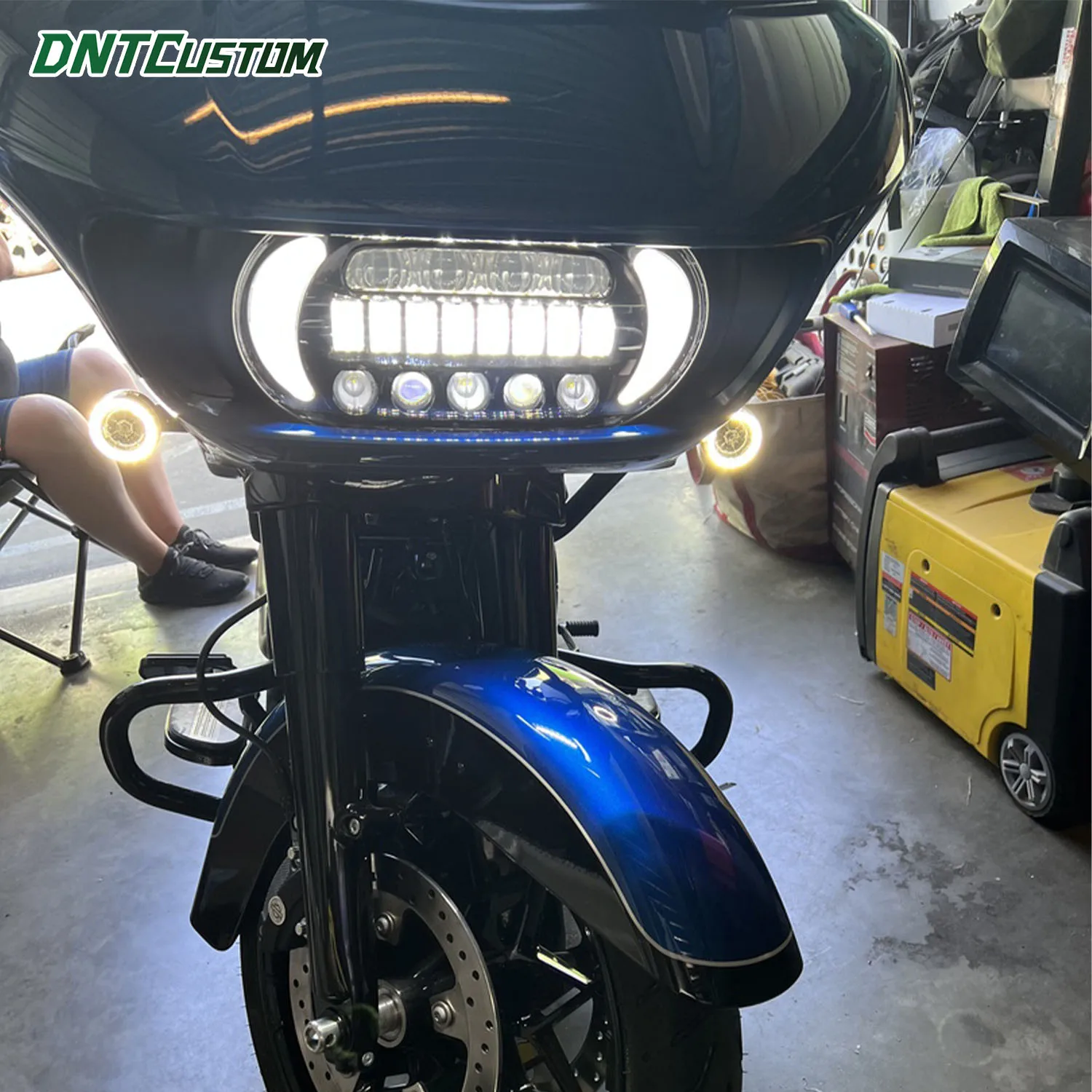 DNTCUSTOM Motorcycle LED Head Lamp High Low Beam with Turn Signal Daytime Running Light for Harley Davidson Road Glide 2015‑2023