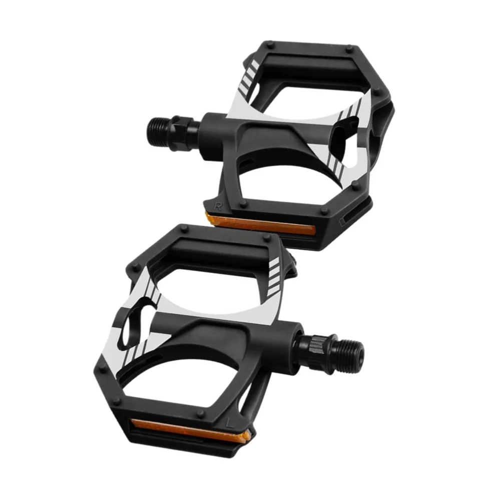High-Strength Nylon Bike Pedals Featuring Wide Platform Design Sealed Bearings and Anti-Slip Pins for Enhanced Stability