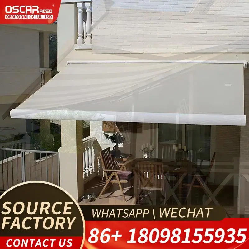 Motorized Retractable Sun Shade Foldable Canopy for Patio Outdoor and Garden Retractable Awning